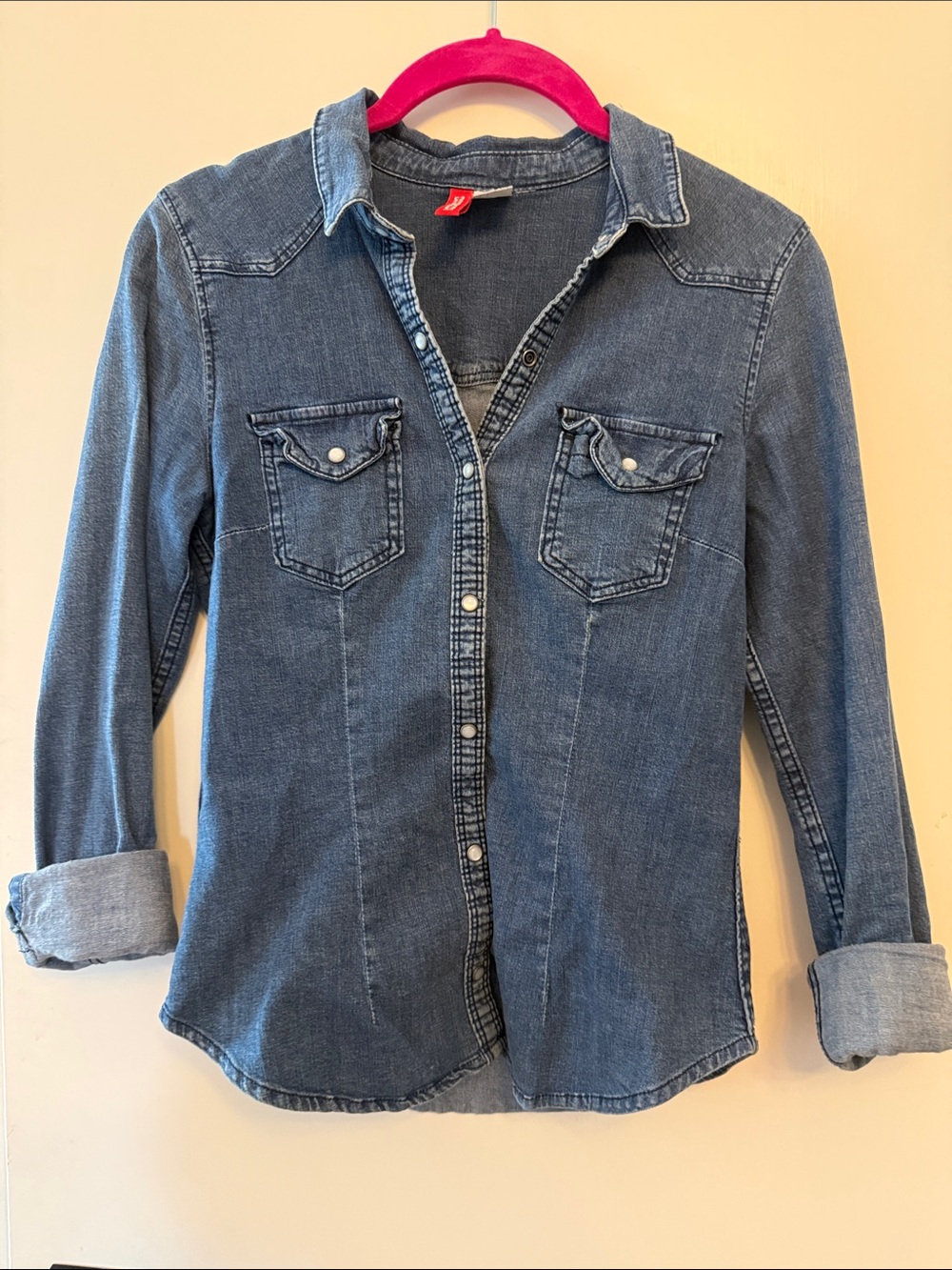 H&M Women’s Denim Button-Up Shirt in Blue
